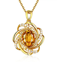 Royal Aurelia – 18K Gold & 2 Carat Topaz Pendant Necklace