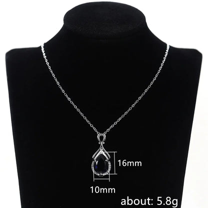Perla Azzurra - Blue Pear Zirconia Solitaire Pendant